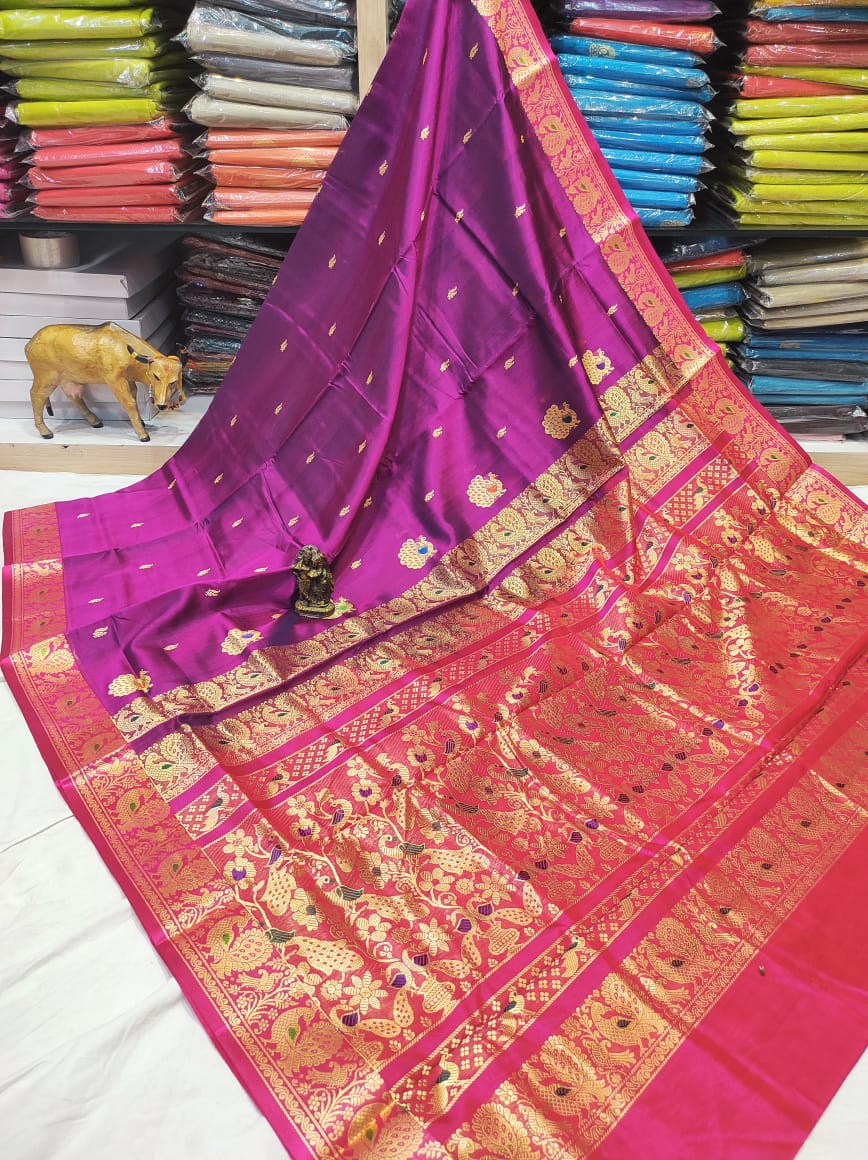 Buy Peshwai Paithani Pure Silk Sarees at Best Price - Nishalika